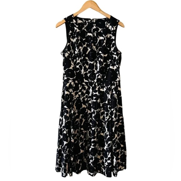 Talbots Dresses & Skirts - Talbots Black/Cream Floral Sleeveless Fit and Dress